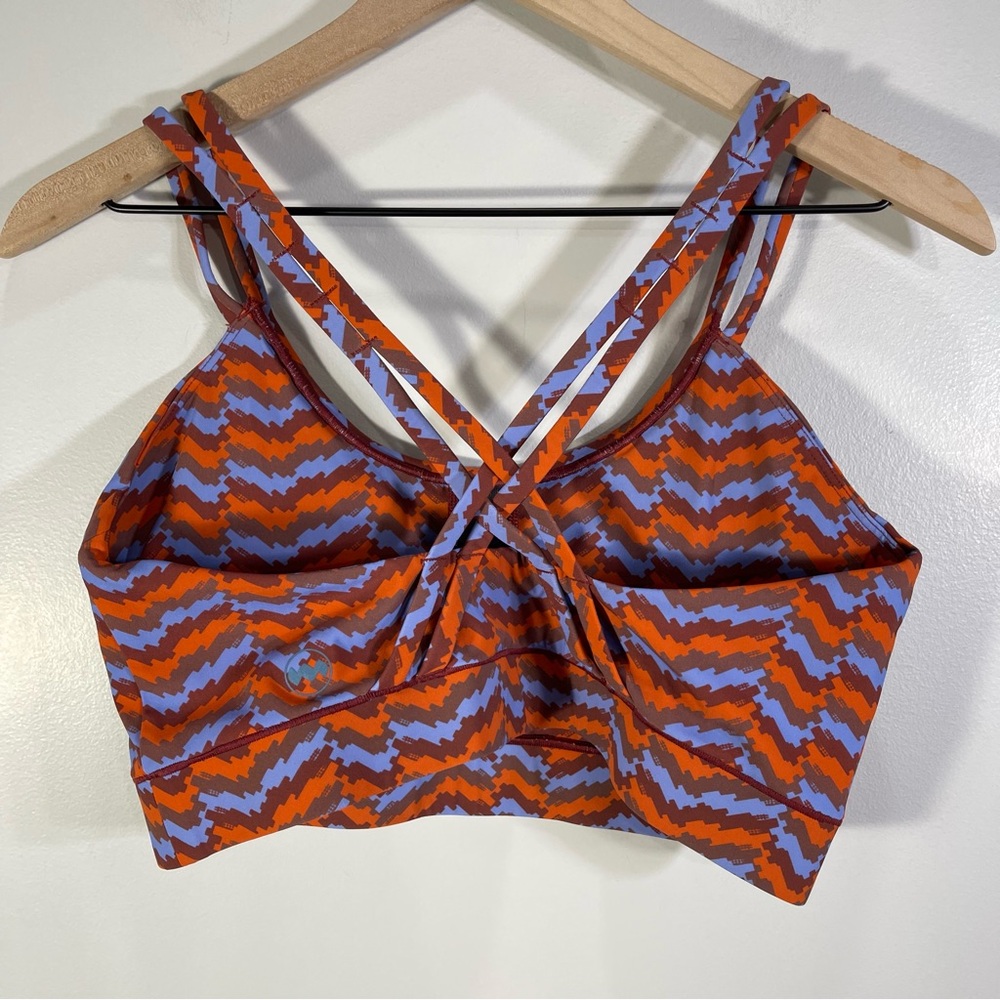 Janji Pace Sports Bra Orange Purple Blue Stripes Size L - Picture 5 of 8